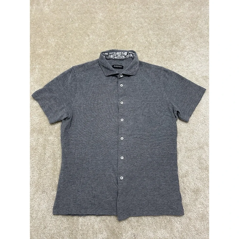 Bugatchi Polo Shirt Mens Large Gray Preppy Lightweight - Picture 1 of 6